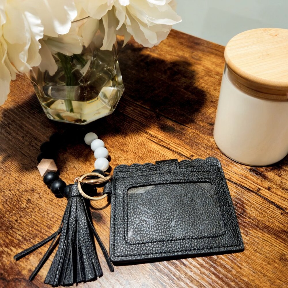 Black Bangle Wallet, Women's Wristlet, Wristlet Wallet, Silicone Wristlet